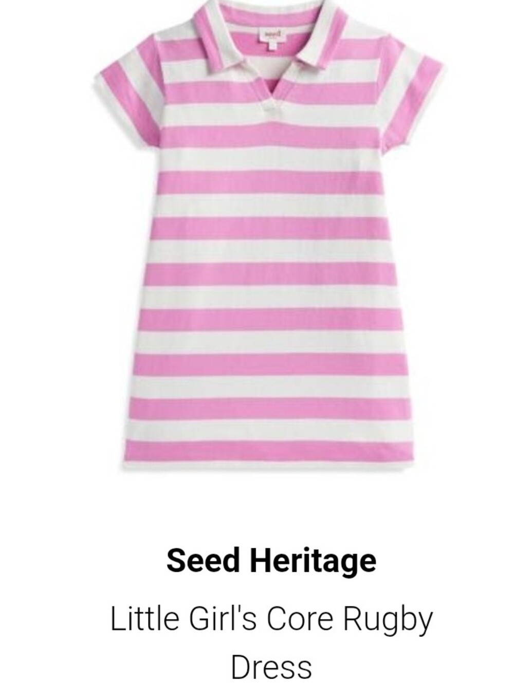 Seed Heritage Pink & White Striped Polo Rugby Dress Size 4